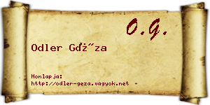 Odler Géza névjegykártya